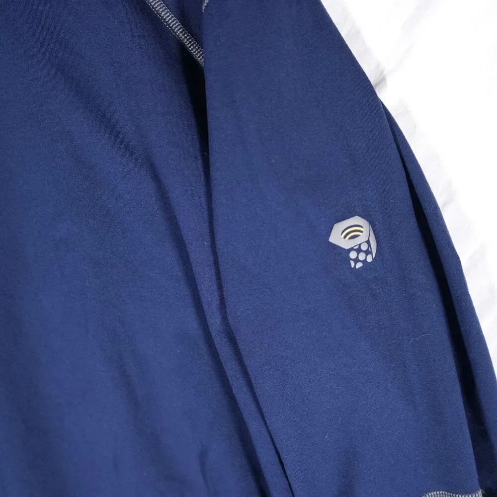 Mountain Hardwear Athletic Quarter Zip Jacket Navy Blue Mens XL Nut Logo